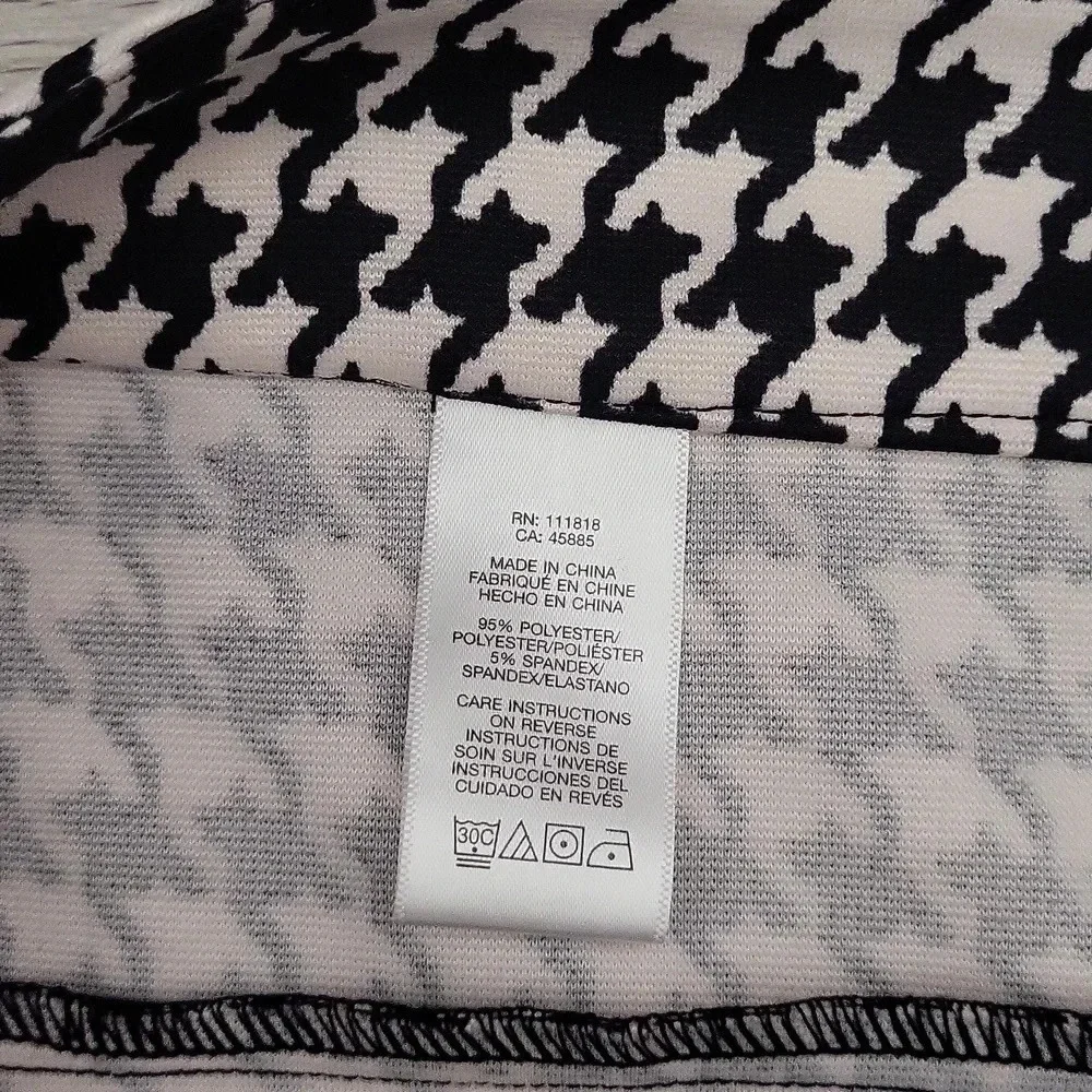 Michael Kors Black White Houndstooth Print Short‎ Pencil Skirt Womens Size 4
